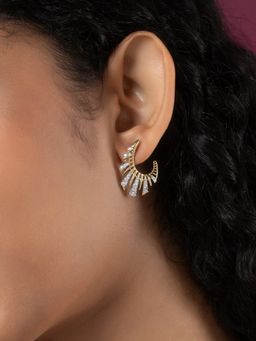 Mia by Tanishq - Laser Glam Gold and Diamond Stud Earrings