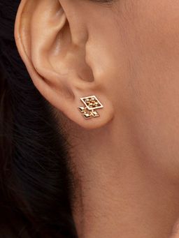 Mia by Tanishq - Zigzag Glamorous Gold Stud Earrings