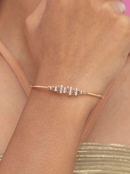Mia by Tanishq - Luminous Connect Gold and Diamond Bangle (2.4)