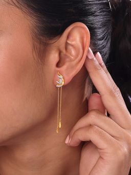 Mia by Tanishq - Luminous Cascade Gold and Diamond Drop Earrings