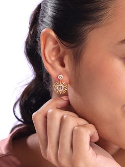 Mia by Tanishq - Blossoming Elegance Gold and Diamond Drop Earrings