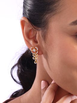 Mia by Tanishq - Delicate Bowtie Gold and Diamond Drop Earrings