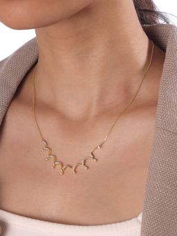 Mia by Tanishq - Dazzling Wave Gold and Diamond Necklace