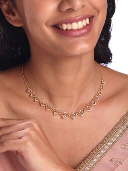 Mia by Tanishq - Geometric Chic Gold and Diamond Necklace