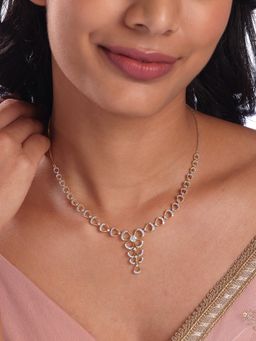 Mia by Tanishq - Delicate Bowtie Gold and Diamond Necklace