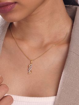 Mia by Tanishq - Flowing Twist Gold and Diamond Pendant