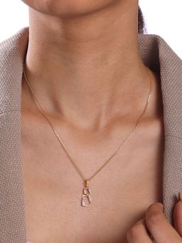 Mia by Tanishq - Contemporary Square Gold and Diamond Pendant