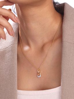 Mia by Tanishq - Studded Oval Gold and Diamond Pendant