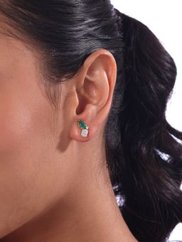 Mia by Tanishq - Onyx Sparkle Gold and Diamond Stud Earrings