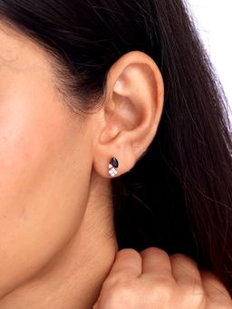 Mia by Tanishq - Sapphire Sparkle Gold and Diamond Stud Earrings