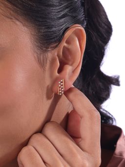 Mia by Tanishq - Lattice Cascade Gold and Diamond Earrings
