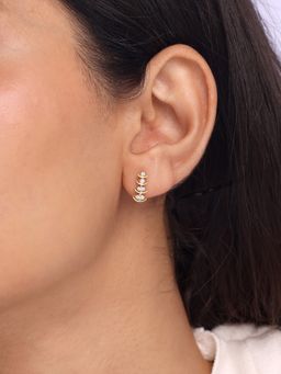 Mia by Tanishq - Sparkling Ladder Gold and Diamond Stud Earrings