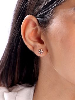 Mia by Tanishq - Floral Radiance Diamond and Gold Stud Earrings