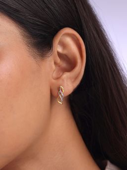 Mia by Tanishq - Graceful Twist Gold and Diamond Stud Earrings