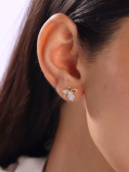 Mia by Tanishq - Sparkling Symmetry Gold and Diamond Stud Earrings