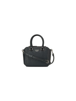 Guess - Black Monogram Kamri Mini Satchel Bag with Detachable Strap