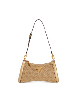 Guess - Brown Embellished Dili Top Zip Shoulder Bag