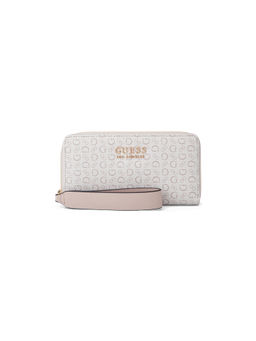 Guess - White Printed Easley Medium Zip Around Wallet
