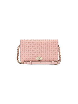 Guess - Pink Monogram Ballantyne Mini Crossbody Flap Bag
