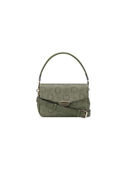 Guess - Green Monogram Oakbank Mini Crossbody Flap Bag