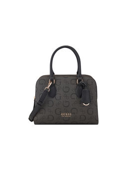 Guess - Grey Monogram Delphina Shoulder Bag with Detachable Strap