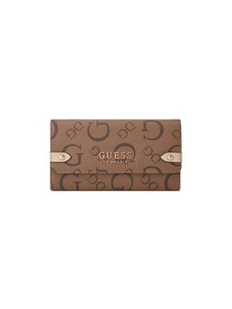 Guess - Tan Monogram Delphina Slim Wallet