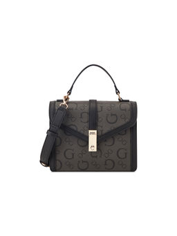 Guess - Grey Monogram Delvin Crossbody Flap Bag