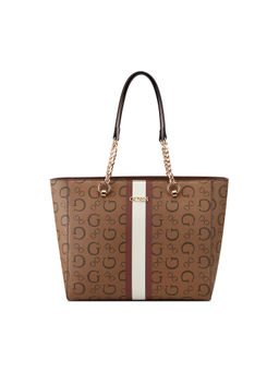 Guess - Brown Monogram Brecken Tote Bag