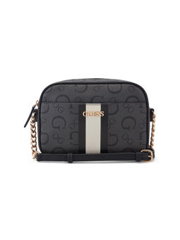 Guess - Grey Monogram Brecken Mini Crossbody Bag