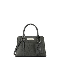 Guess - Dark Grey Monogram Lemont Shoulder Bag with Detachable Strap