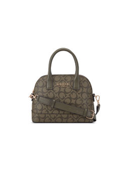 Guess - Olive Monogram Berkton Dome Shoulder Bag with Detachable Strap