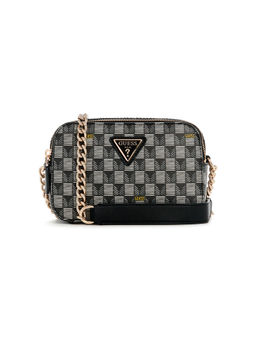 Guess - Black Printed G Wave Camera Crossbody Bag