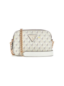 Guess - Off White Printed G Wave Camera Crossbody Bag
