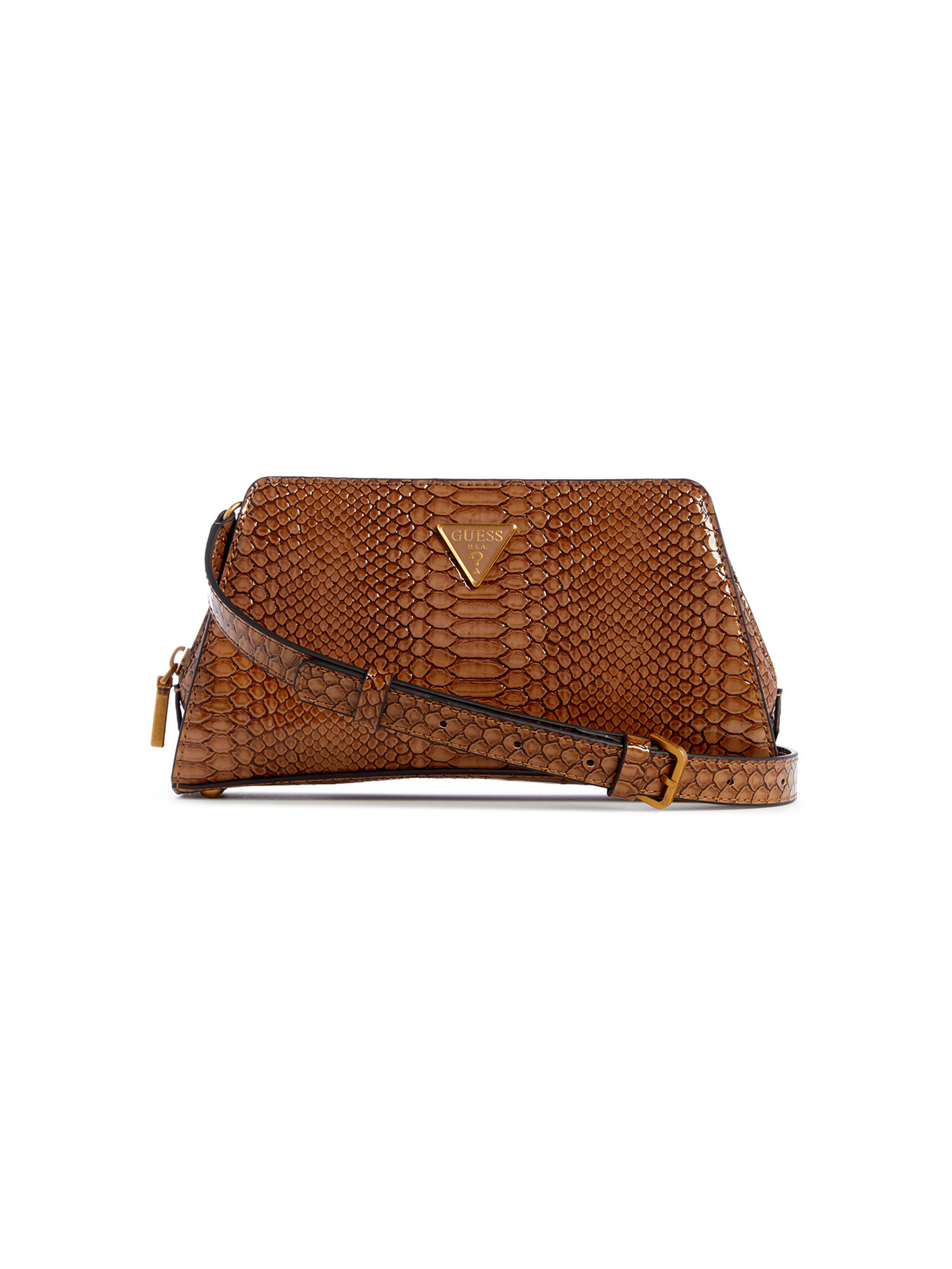Buy Guess Brown Textured Annita Crossbody Top Zip Bag with