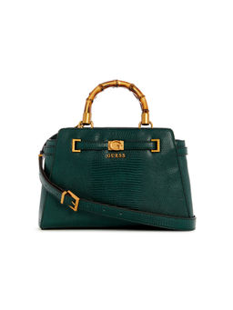 Guess - Green Textured Sibel Satchel Bag with Detachable Strap