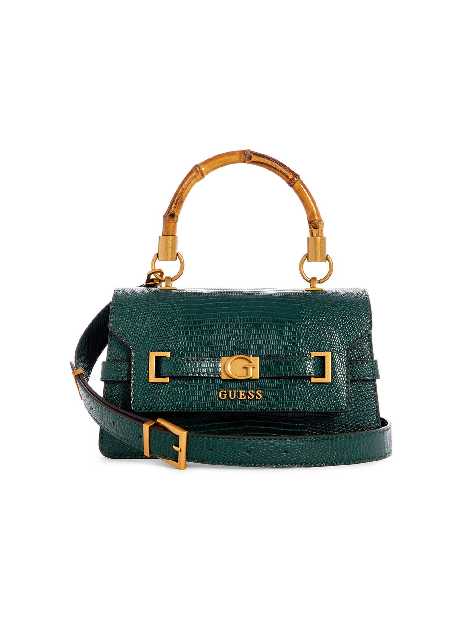Buy Guess Green Textured Sibel Tri Comp Top Handle Flap Bag with