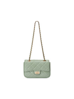 Guess - Green Quilted Greenberry Mini Crossbody Flap Bag