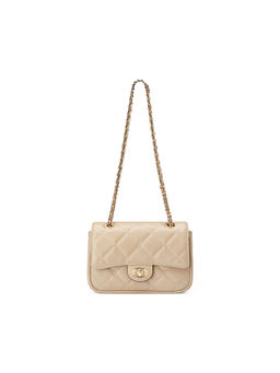 Guess - Taupe Quilted Greenberry Mini Crossbody Flap Bag