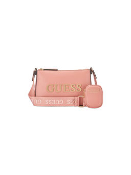 Guess - Pink Solid Maisey Mini Top Zip Crossbody Bag with Pouch (Set of 2)
