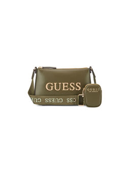 Guess - Olive Solid Maisey Mini Top Zip Crossbody Bag with Pouch (Set of 2)