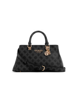 Guess - Grey Printed Evelune Girlfriend Satchel with Detachable strap