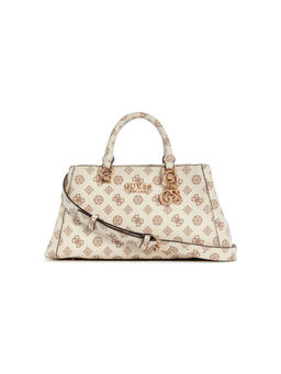 Guess - Cream Printed Evelune Girlfriend Satchel with Detachable Strap