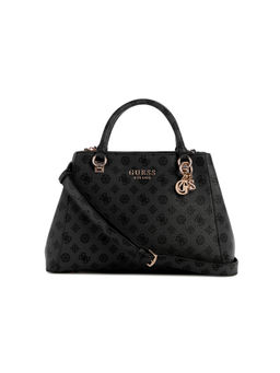 Guess - Grey Printed Evelune Girlfriend Satchel Bag with Detachable Strap