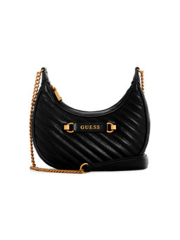 Guess - Black Quilted Sela Mini Crossbody Sling Bag