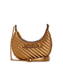 Guess - Bronze Quilted Sela Mini Crossbody Sling Bag
