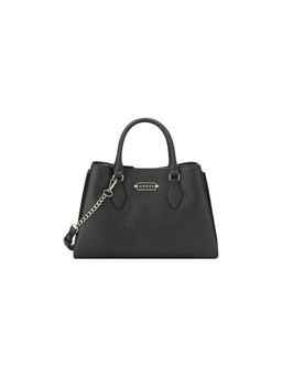 Guess - Black Solid Glenmont Satchel Bag with Detachable Strap