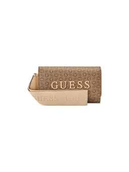 Guess - Beige Monogram Maisey Phone Organizer Wallet