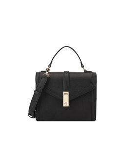 Guess - Black Solid Delvin Crossbody Flap Bag