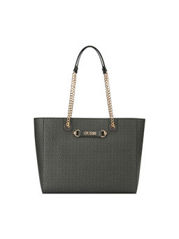 Guess - Grey Monogram Fiddlewood Tote Bag