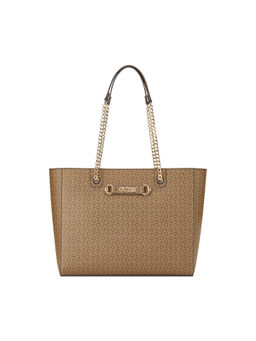 Guess - Brown Monogram Fiddlewood Tote Bag